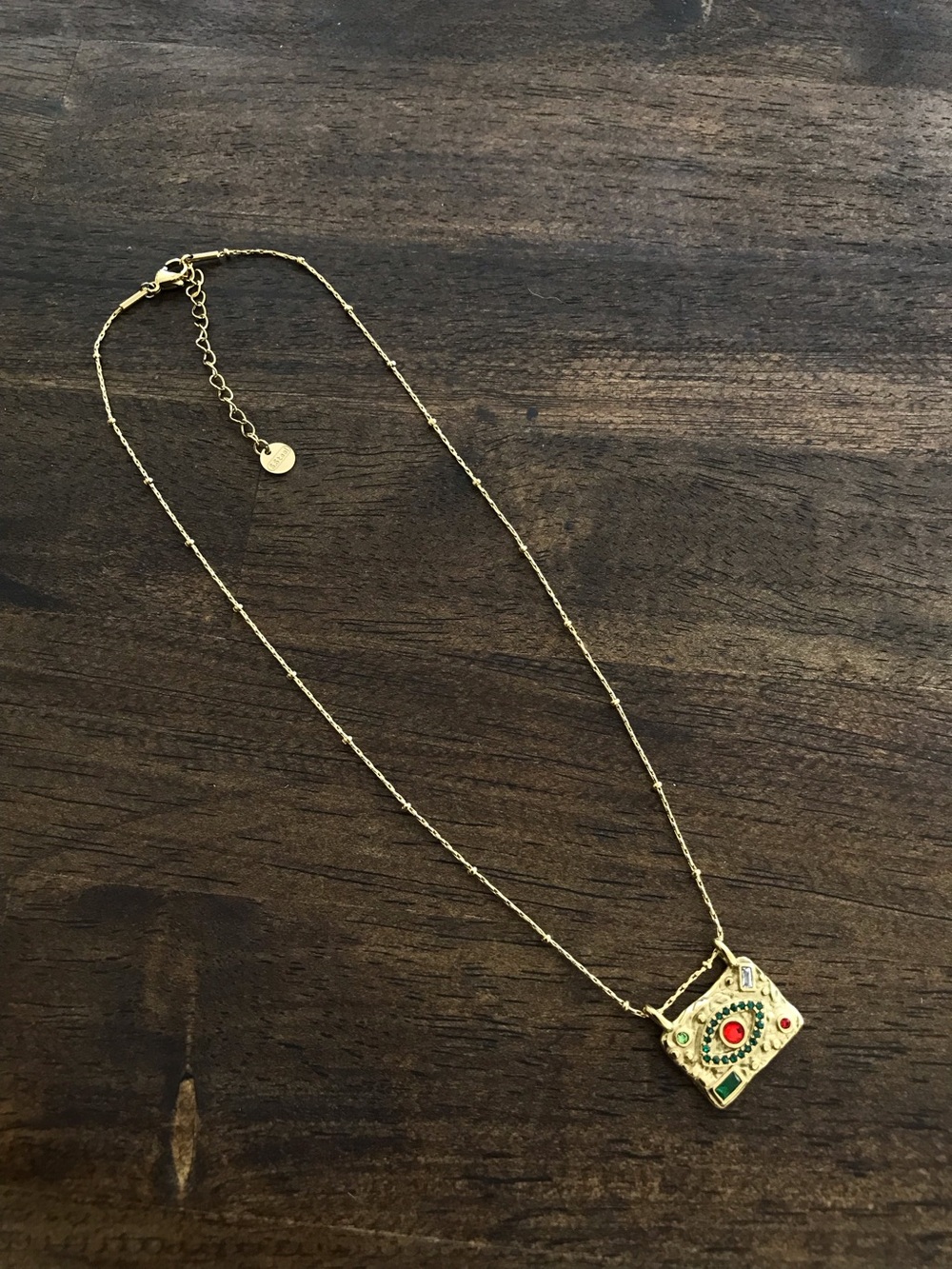 Gold Tone Stainless Steel Non-Tarnish Mysterious Third Eye Pendant Chain 15”